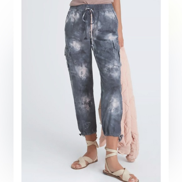 Sanctuary Anthropologie Carefree Cargo Pant Navy Tie Dye size Medium NWT - Picture 1 of 7